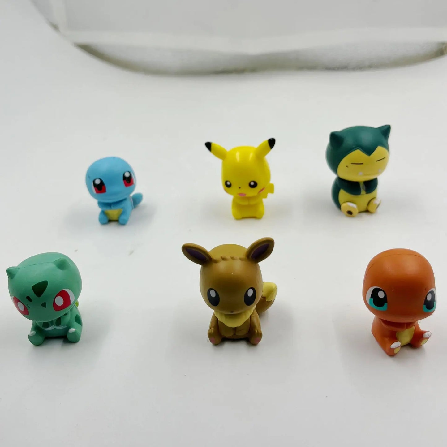 1Set/6pcs Gashapon Toys Pikachu Espeon Charmander Eevee Snorlax Jolteon Flareon Cute Figure Clip Action Figure Toys 3cm