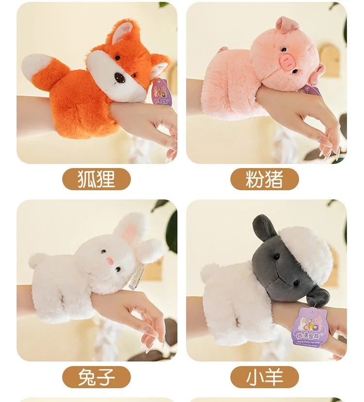 Baby Raccoon Koala Pop Ring Plush Toy Capibala Pat Bracelet Doll Soft Stuffed Animal Cushion Christmas Gifts for Kids and Girls