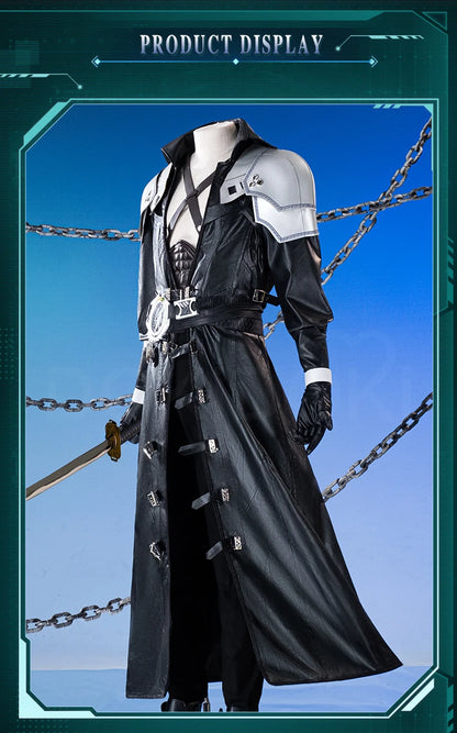 Sephiroth Cosplay Costume Game FF DokiDoki-R【XS-3XL】Men Black Suits Sephiroth Costume Adult Cosplay Plus Size