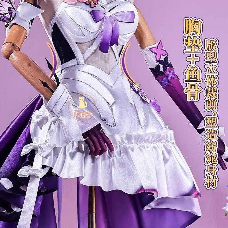 Honkai Star Rail Castorice Cosplay Costume Wig Dress Earrings Headwear Halloween Party for Women Girls Carnival Game Cos Props