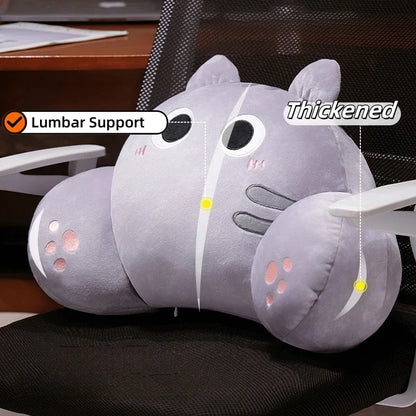 Comfortable Cat Style Back Cushion Sofa Bed Chair Lumbar Support Cushion Comfortable Throw Pillow Reading and Watching TV Soft