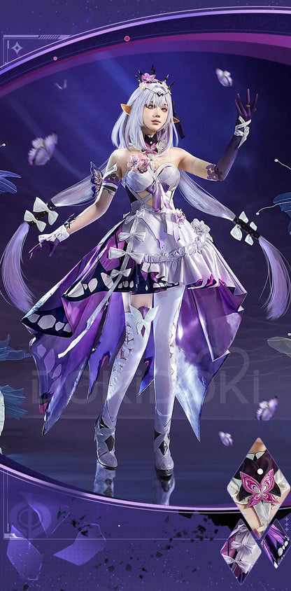IN STOCK Castorice Cosplay Costume Game Honkai: Star Rail 【S-2XL】DokiDoki-SR HSR Castorice Purple Dress Halloween Costume