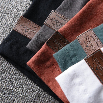 2025 Summer New American Retro Short-sleeved O-neck 3D Letter Printed T-shirt Men's Fashion 100% Cotton Washed Casual Sport Tops