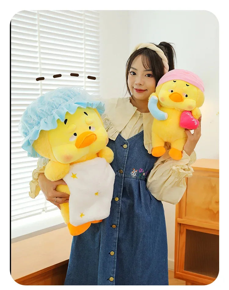 Cute Miss You Doesn't Want To Get Up Series Plush Toys Children's Soothing Dolls Indoor Ornaments Yellow Ducks Children's Gifts