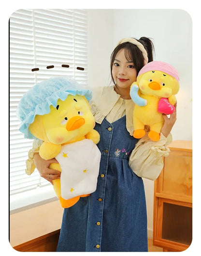 Cute Miss You Doesn't Want To Get Up Series Plush Toys Children's Soothing Dolls Indoor Ornaments Yellow Ducks Children's Gifts