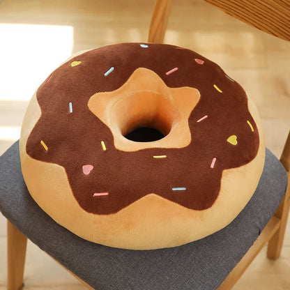 ZU 38cm Sweet Buns Donut Soft Toy Stuffed Cream Doughnut Plush Pillow Simulation Food Sofa Chair Cushion Kids Girl Gift
