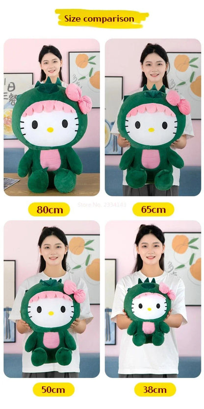 35cm Aoger Hello Kitty Cos Dinosaur Kawaii Cartoon Plush Doll Toys Soft Throw Pillow Back Cushion Girls Birthday Toyd Gifts