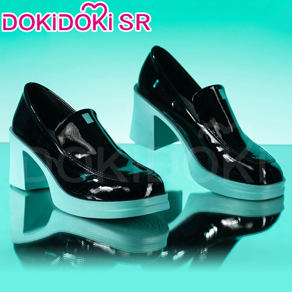 Mikuu Cosplay Shoes Anime Cosplay DokiDoki-SR Women Cute Black Boots Uniform Shoes Mikuu Halloween Cosplay Shoes