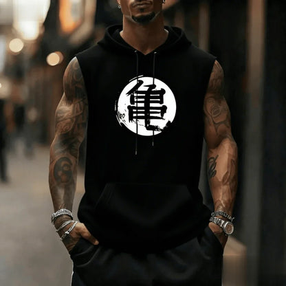 Dragon Ball Z Anime Graphic Print Men's Sleeveless Hoodie Streetwear Muscle Tank Top Summer Casual Hooded Gym Vest Fitness Wear