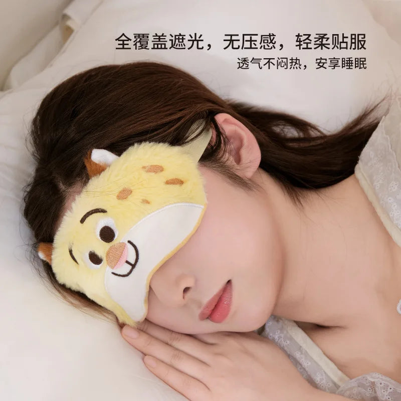 Disney Children's Plush Eye Mask Zootopia Cartoon Design Sleep Sunscreen Napping Mask for Students Cute And Crazy Gift