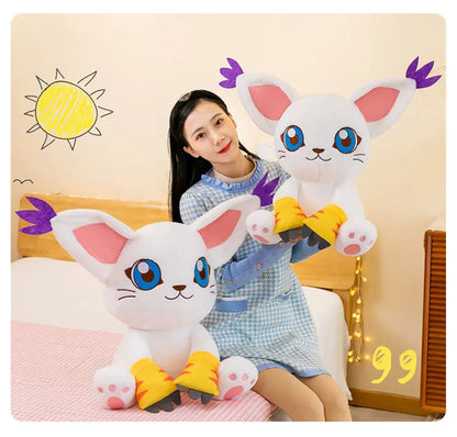 40-80CM Large Big Size Gatomon Plushies Tailmon Peluche Cartoon Anime Plush Comfortable Soft Doll Children's Ornament Toy Gifts
