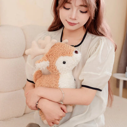 25/35cm Cute Deer Plush Toy Soft Stuffed Animal Doll Lovely Reindeer Plushies Appease Doll Birthday Gifts Girl Boy Home Decor