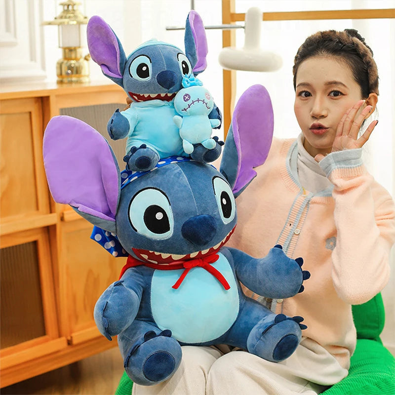 Plush Toy Stitch Cartoon with Cape Cute Plush Doll for Kids Birthday Christmas Gift Stuffed Animal Prize for Claw Machine Party