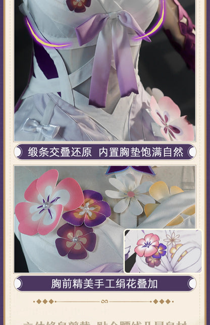 Honkai Star Rail Castorice Cosplay Costume Wig Dress Headwear Earrings Butterfly Props Halloween Party for Women Girls Carnival