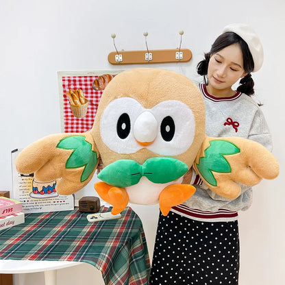 30/50cm Pokemon Plush Toys Rowlet Birthday Cartoon Large Pillow Doll Cute Ornament Stuffed Plushie Bird Pokémon Gift for Kids