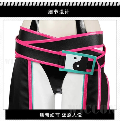 SF6 Juri Han Cosplay Costume Set Polyester Women