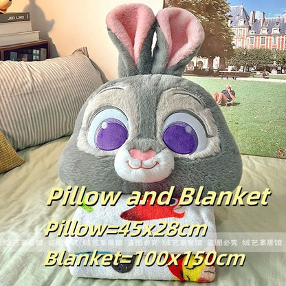 Cartoon Animal Zootopia Cushion Blanket Comfortable Soft Bed Back Cushion Nick Judy Fox Rabbit Leopard Cushion Blanket Car Gift