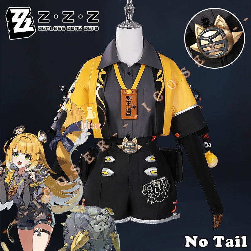 Zenless Zone Zero Ju Fufu Cosplay Costume Wig Uniform Jacket Shorts Pendant Yunkui Summit Halloween Party Women Girls Carnival