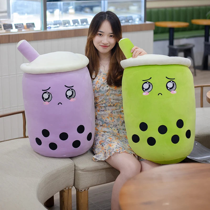 24/50cm Kawaii Family Milk Bubble Tea Cup Plush Toy Cute Animal Peluche Fruits Flavor Drink Shaped Hug Pillow Kids Home Decor