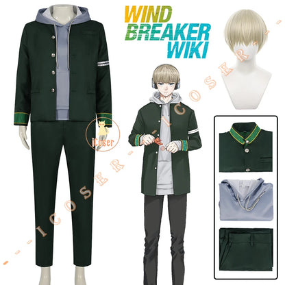 Anime WIND BREAKER Ren Kaji Cosplay Costume Wig Jacket School Uniform Hoodies Bofurin Halloween Party for Women Men Carnival Cos