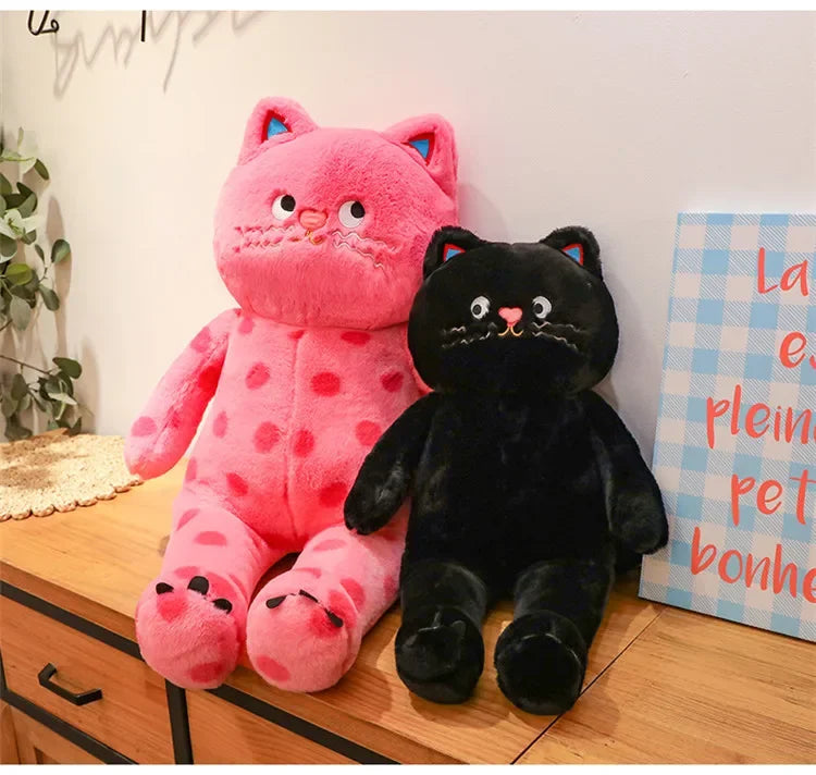 Cute Polka Dot Cat Plushie Doll Internet Famous Plush Toy Cat Doll Pillow Cushion for Girls Sleeping Gift Charming Skin-Friendly