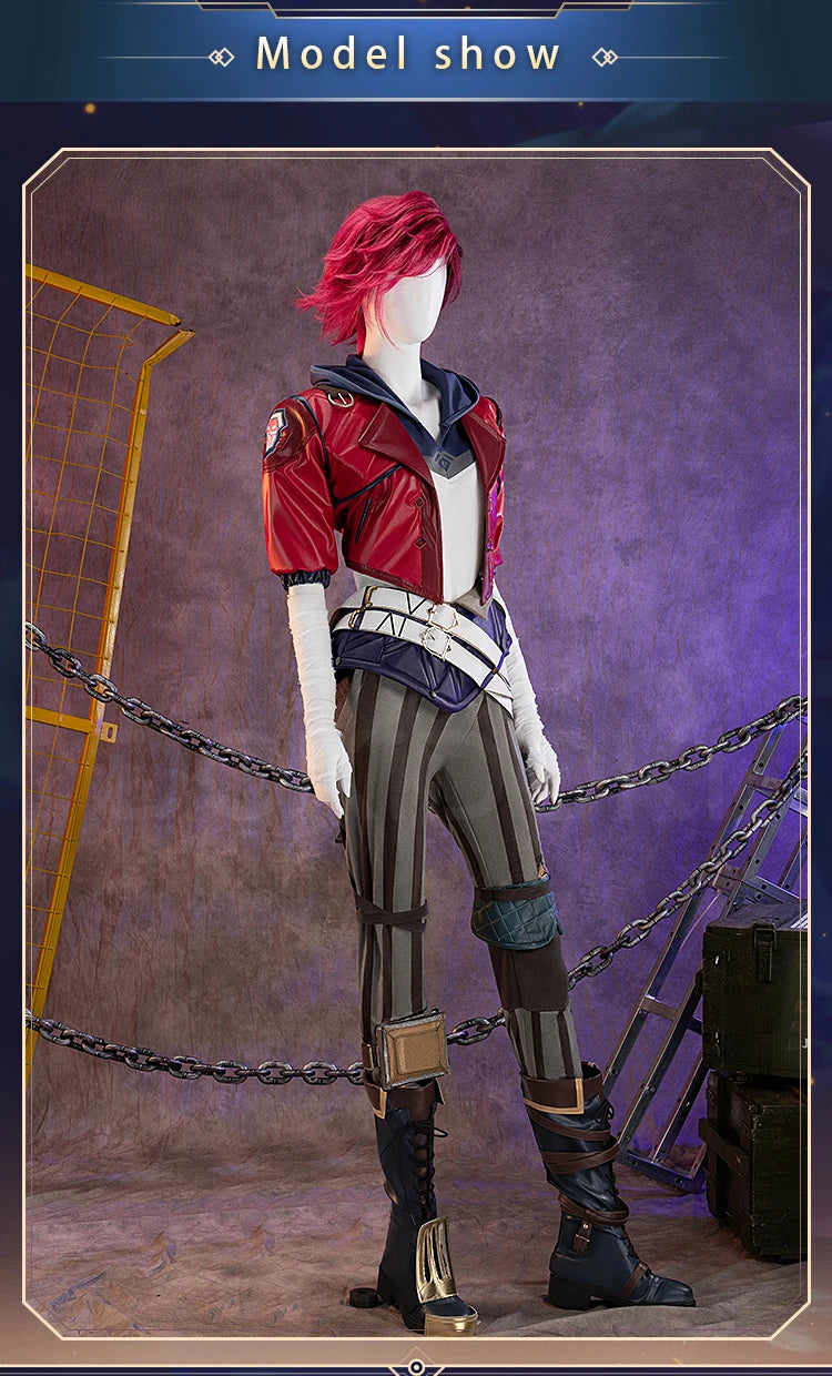 【Last Batch】IN STOCK ViI Cosplay Costume Game Cosplay DokiDoki-R Women Suit Red Coat Plus Siz