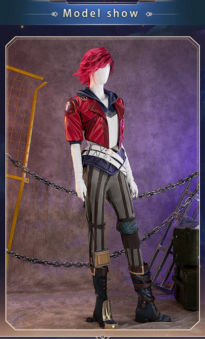 【Last Batch】IN STOCK ViI Cosplay Costume Game Cosplay DokiDoki-R Women Suit Red Coat Plus Siz