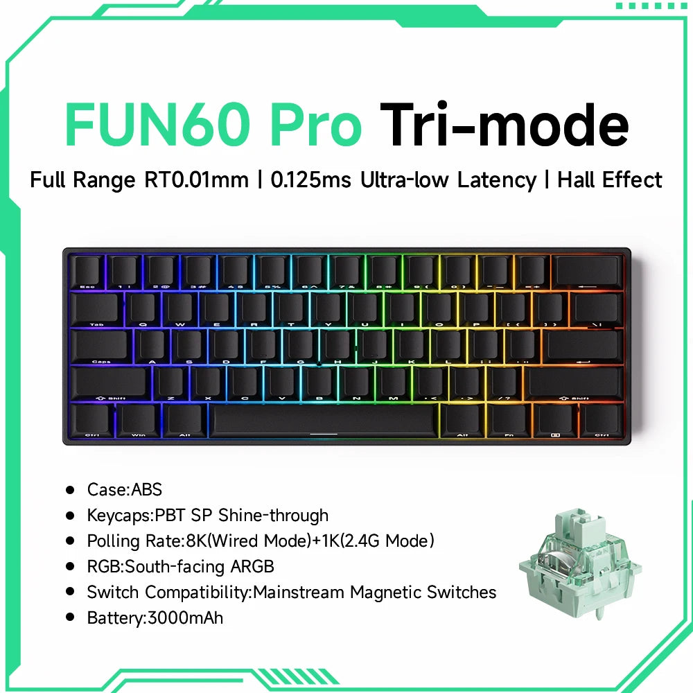 Akko MonsGeek FUN68 & FUN60 PRO&MAX HE Magnetic 60% 65% Gaming Keyboards Rapid Trigger 8K Custom Keyboard for Esports