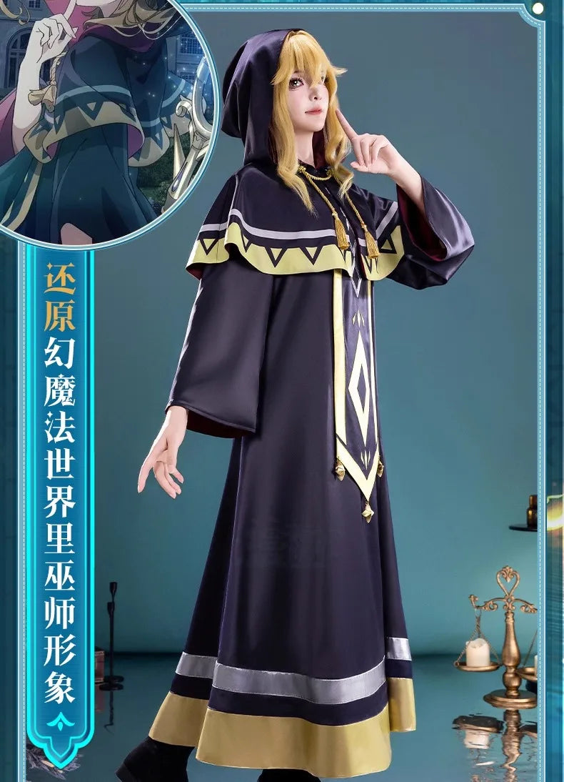 Anime Silent Witch Monica Everett Cosplay Costume Magic Robe Seven Sages Uniform Halloween Party for Women Girls Carnival Outfit