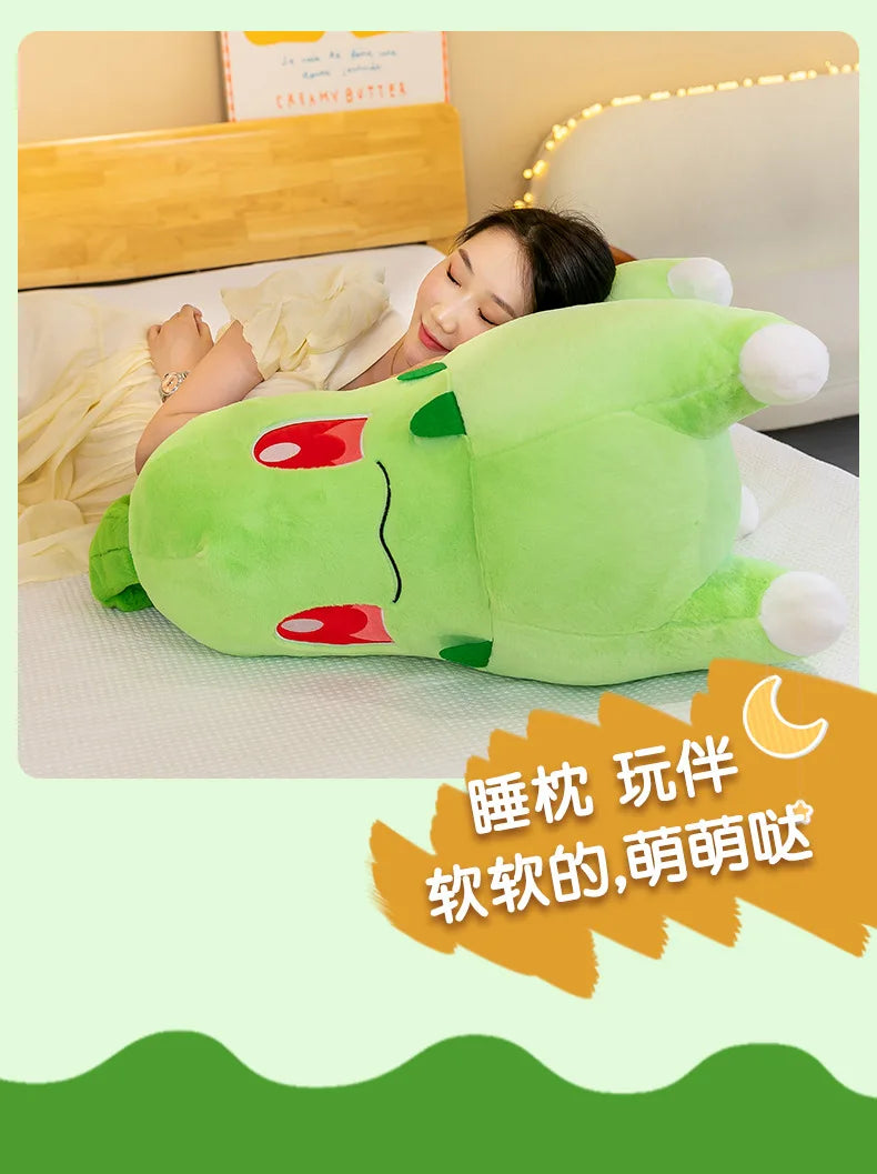 45/60/80cm Big Size Pokemon Chikorita Cartoon Anime Plush Stuffed Doll Room Decoration Plushies Pillow Ornaments Children's Gift