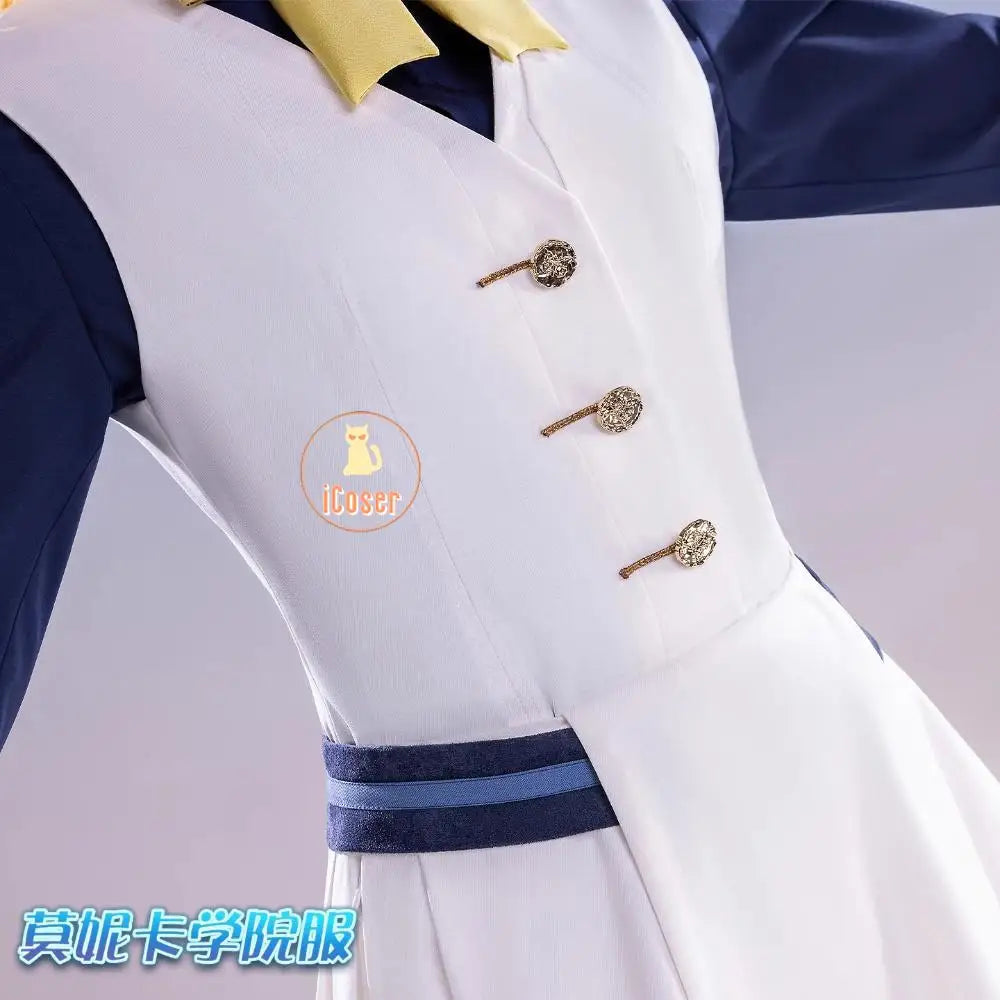 Anime Secrets of The Silent Witch Monica Everett Cosplay Costume Dress College Uniform Headwear Halloween Party for Women Girls