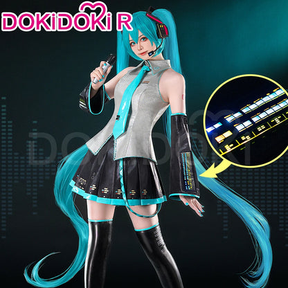IN STOCK MIKUU Cosplay Costume Game Cosplay 【S-2XL】DokiDoki-R Mikku Cosplay Women Cute Costume MIKUU LED Costume Plus Size