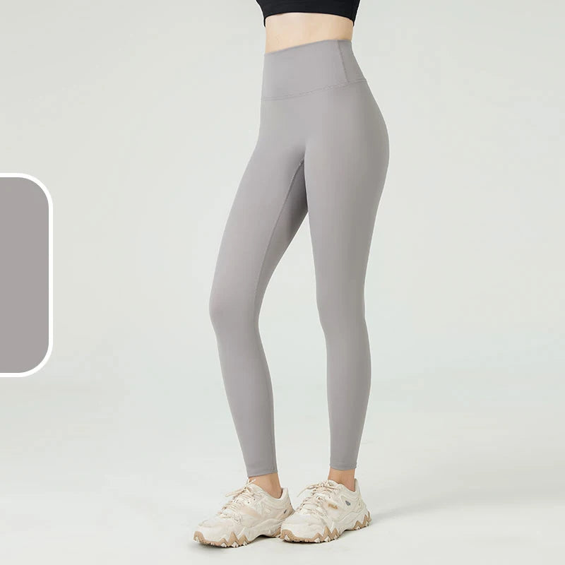 The Codex Seamless Yoga Leggings for Women – Athletic Gym Workout Fitness Pants Tights - Light Grey / XL