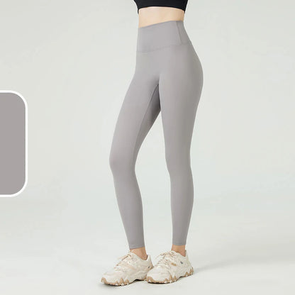 The Codex Seamless Yoga Leggings for Women – Athletic Gym Workout Fitness Pants Tights - Light Grey / XL