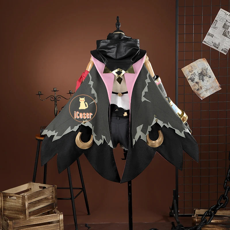 Genshin Impact Jahoda Cosplay Costume Wig Uniform Cloak Hat Glasses Headwear Outfit Halloween Party for Women Girls Props iCoser