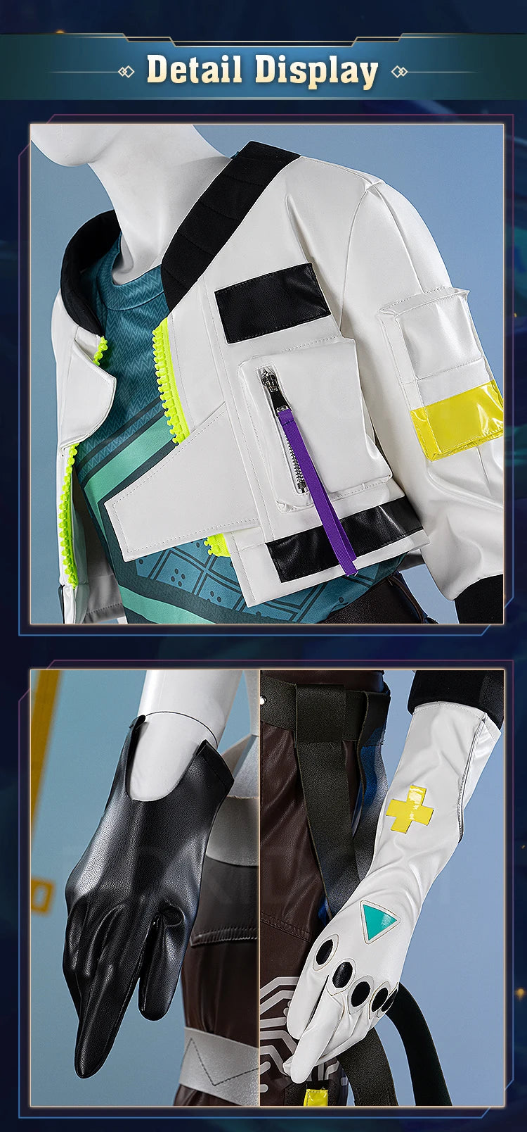 Deadlock Cosplay Costume Game Cosplay【S-2XL】DokiDoki-R Deadlock Men Suit Costume Halloween Cosplay Plus Size