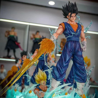 New Jt Statue 38cm/14.96inch Dragon Ball Z Vegetto Figure 3 Heads Replace Super Saiyan Action Figures Collection Model Toys Gift