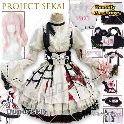 BProject Sekai Akiyama Mizuki Costume Set Polyester Women - suit wig / XL