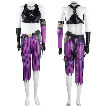 League of Legends Jinx Cosplay Costume Adult Faux Leather Set