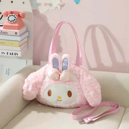 Sanrio Cinnamoroll Shoulder Bag Multipurpose Handbag Kawaii Backpack Messenger Bag Plush Bag My Melody Sweet Piano Lolita Bag