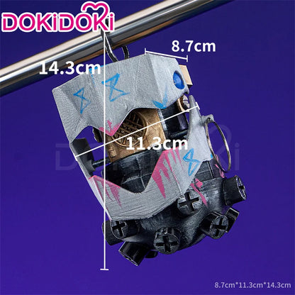 IN STOCK Jinxx Wig Game DokiDoki-R Women 38cm Hair Jinxx Cosplay Mask Tattoo Necklace Nails Bun Wig Luminous Ball Free Cap