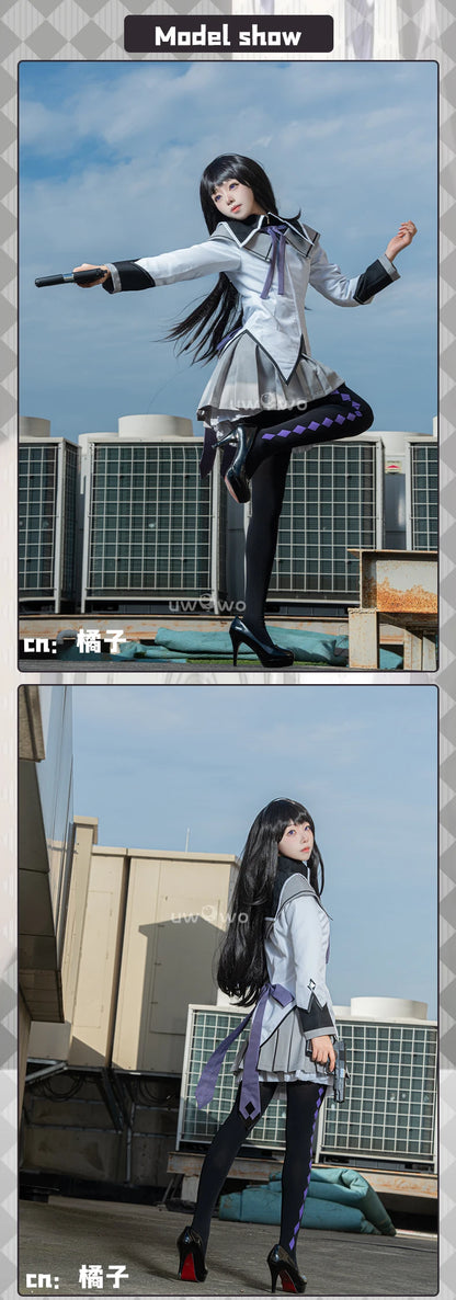 UWOWO Collab Series: Puellaa Magii Madoka Magicaa Akemii Homuraa Cospaly Costume S-4XL Cosplay Outfits