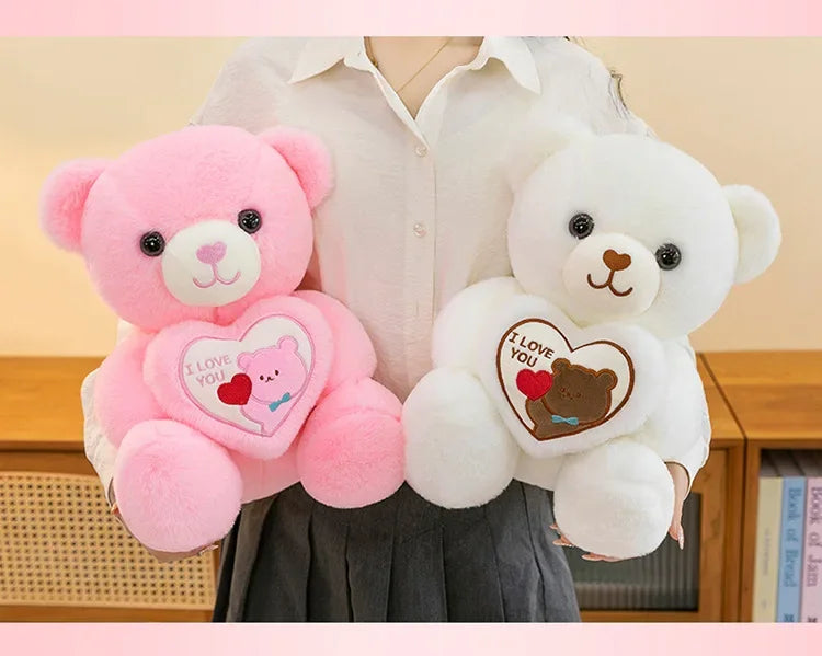 Kawaii 45cm LOVE Plush Toy Bear Stuffed Animals Doll Decoration Birthday Gifts Soft Pillow Dolls Grilfriend Girls Wife Kids Gift
