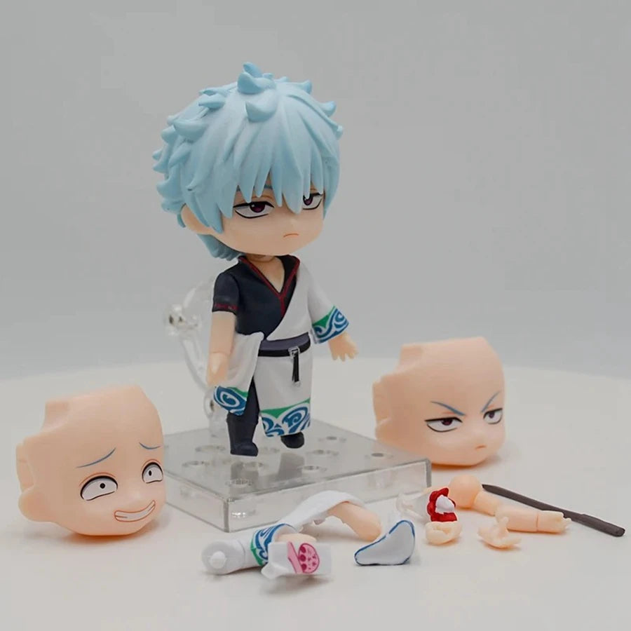 10cm Gintama Anime Figure #2420 Sakata Gintoki Action Figure Humorous Man Figurine PVC Collection Model Doll Toys Birthday Gifts
