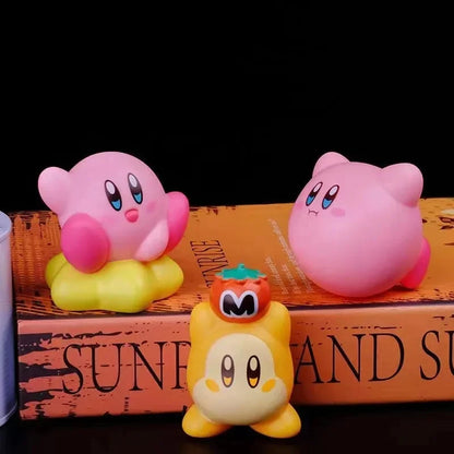 8Pcs/Set Games Star Kirby Anime Figure  Cute Cartoon Pink Kirby Mini Figure Decorative Collection Toy For Children's Gifts