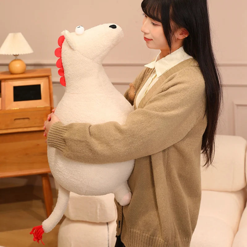 Cute Cartoon horse Plush Throw Pillow Toy Anime Stuffed Animals Round Fat Chubby Plushies Cushion Doll For Home Decor