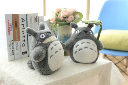 Cartoon Totoro With Lotus Leaf Plush Toy Soft Stuffed Movie Anime Totoro Plushies Throw Pillow Japanese Style Doll Gifts Girl