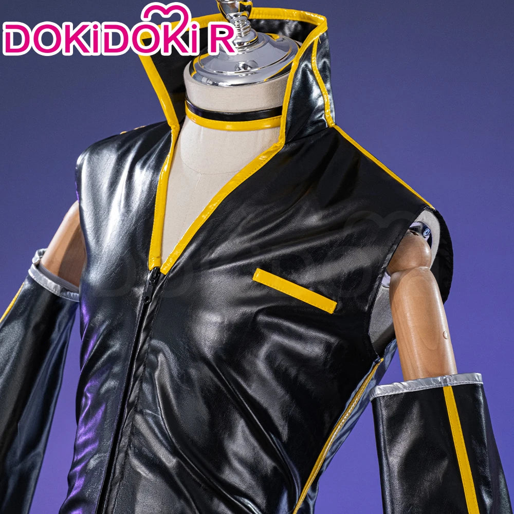 Lenn Cosplay Costume DokiDoki-R Men Black Punk Costume Lenn Cosplay Costume Men Cosplay Black Uniform Male