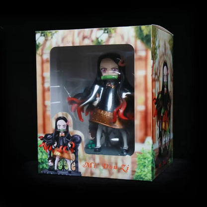 14cm Spy × Family Anya Cos Kamado Nezuko Academy Dress Demon Slayer Kawaii Model Anime Figures Garage Kit Statue Toys Kids Gifts