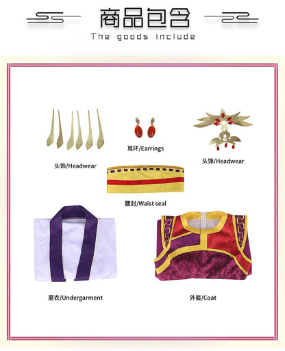 Anime The Apothecary Diaries Shisui Loulan Cosplay Costume Wig Dress Hanfu Earrings Headwear Halloween Party for Women Girls Cos